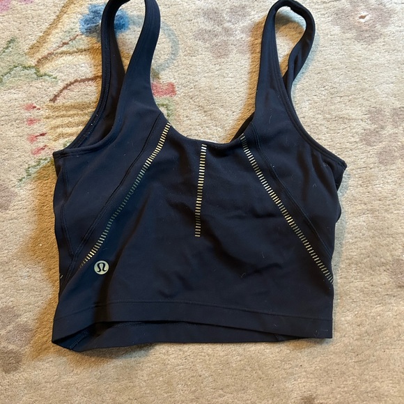 lululemon black align tank with gold accents size 2 - Picture 2 of 4